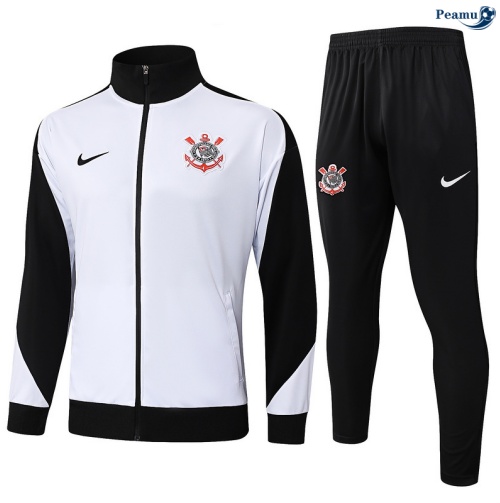 Casaco de Fato de Treino Corinthians Branco/preto 2025-2026 Peamu 817