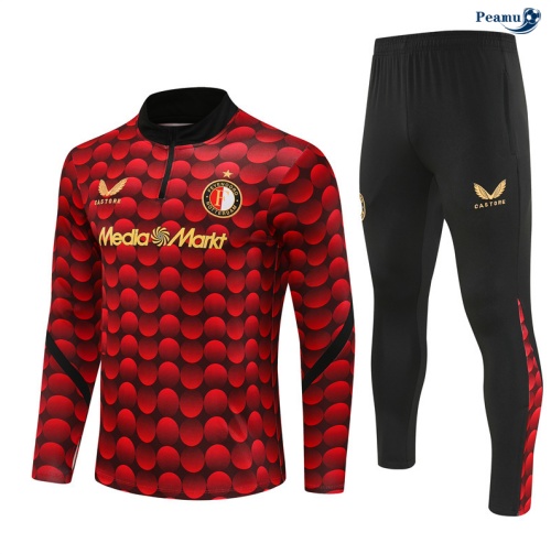 Fato de Treino Feyenoord vermelho/preto 2025-2026 Peamu 828
