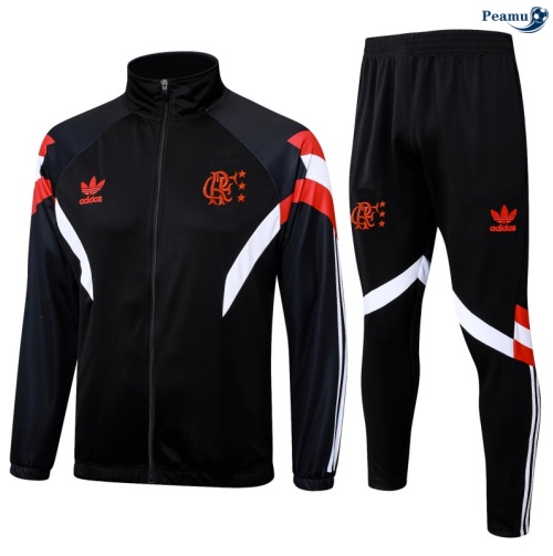 Casaco de Fato de Treino Flamengo preto/vermelho/Branco 2025-2026 Peamu 830