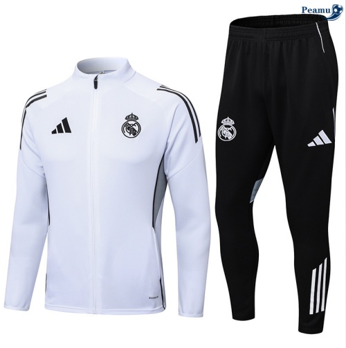 Casaco de Fato de Treino Real Madrid Branco/preto 2025-2026 Peamu 659