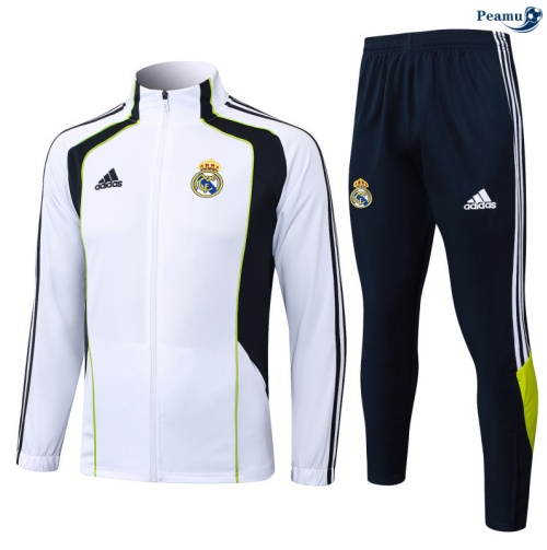 Casaco de Fato de Treino Real Madrid Branco/preto/Verde 2025-2026 Peamu 670