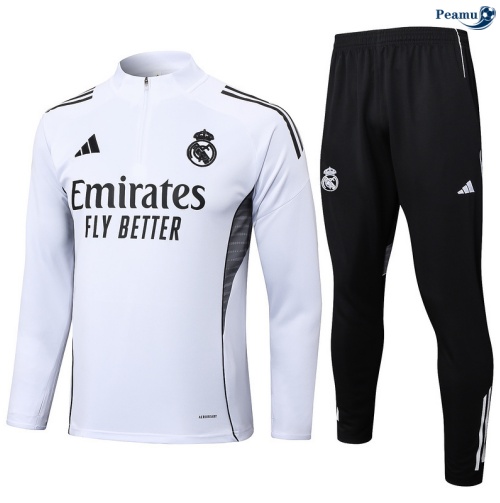 Fato de Treino Real Madrid Branco/preto 2025-2026 Peamu 673