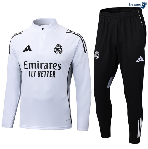 Fato de Treino Real Madrid Branco/preto 2025-2026 Peamu 674