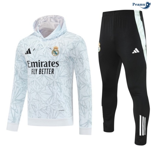 Sweat de Fato de Treino Real Madrid Branco/preto 2025-2026 Peamu 678