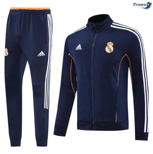 Casaco de Fato de Treino Real Madrid Azul-marinho/Branco/amarelo 2025-2026 Peamu 684