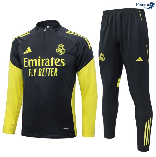 Fato de Treino Real Madrid preto/amarelo 2025-2026 Peamu 697