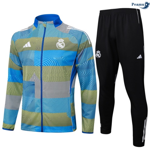 Casaco de Fato de Treino Real Madrid azul/Verde/preto 2025-2026 Peamu 714