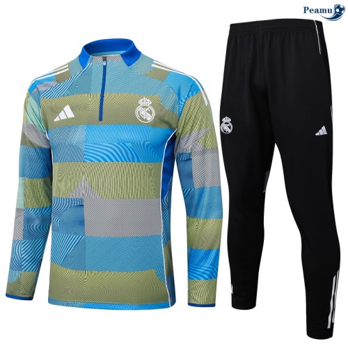 Fato de Treino Real Madrid azul/Verde/preto/Branco 2025-2026 Peamu 715