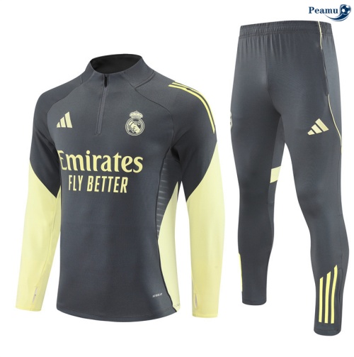 Fato de Treino Real Madrid Cinza escuro/amarelo 2025-2026 Peamu 733