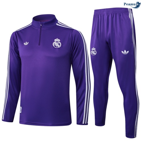 Fato de Treino Real Madrid Violeta/Branco 2025-2026 Peamu 738