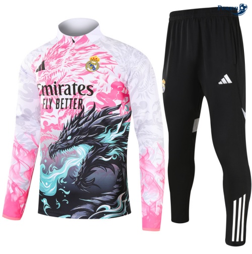 Fato de Treino Real Madrid rosa/preto/Branco 2025-2026 Peamu 750