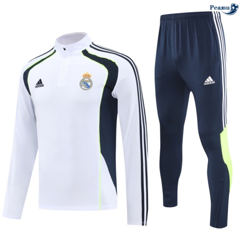 Fato de Treino Real Madrid Branco/Azul-marinho/Verde 2025-2026 Peamu 755