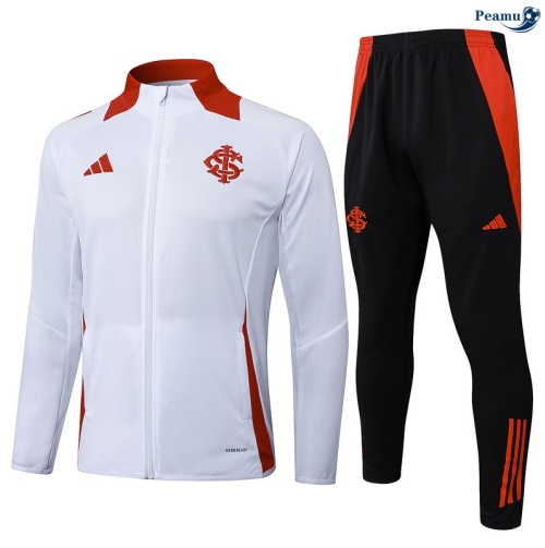 Casaco de Fato de Treino SC Internacional Branco/preto/vermelho 2025-2026 Peamu 856