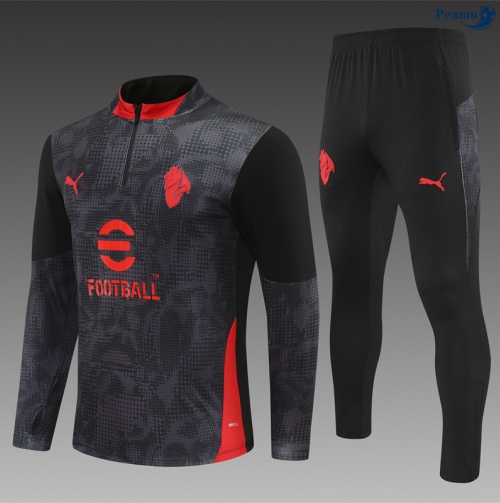Fato de Treino AC Milan Criancas preto/vermelho 2025-2026 Peamu 868