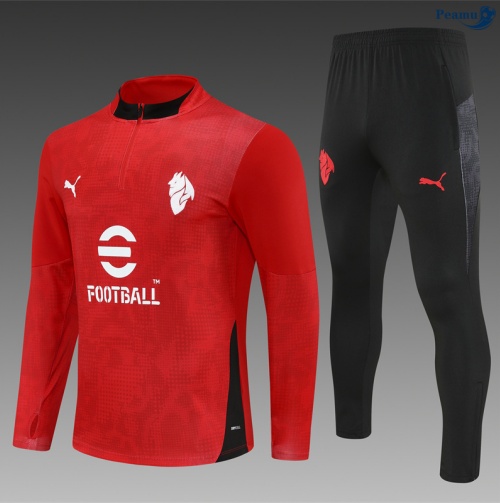 Fato de Treino AC Milan Criancas vermelho/preto 2025-2026 Peamu 869