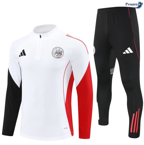 Fato de Treino Ajax Criancas Branco/preto/vermelho 2025-2026 Peamu 870