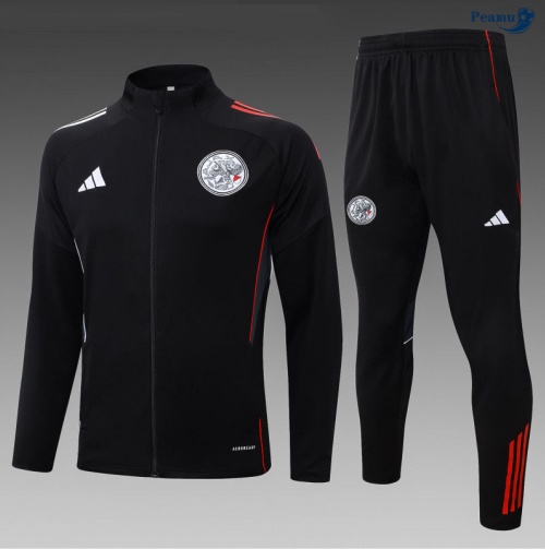 Casaco de Fato de Treino Ajax Criancas preto/vermelho/Branco 2025-2026 Peamu 875