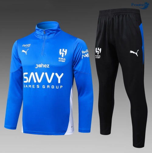 Fato de Treino Al-Hilal Saudi Criancas azul/preto 2025-2026 Peamu 1004