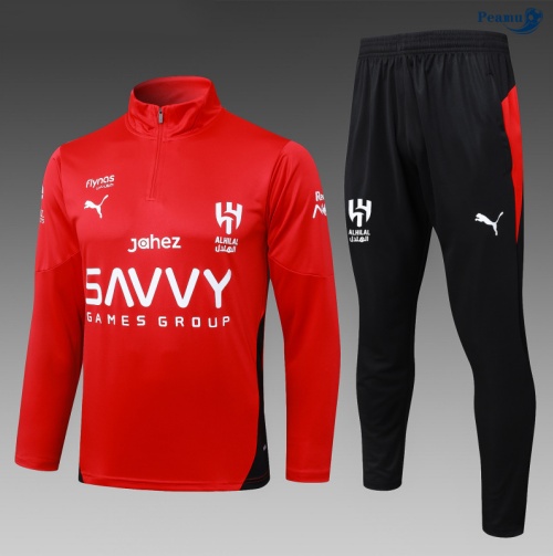 Fato de Treino Al-Hilal Saudi Criancas vermelho/preto 2025-2026 Peamu 1005