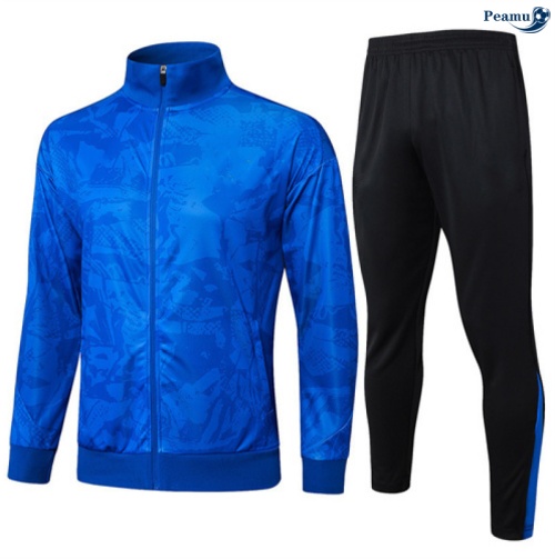 Casaco de Fato de Treino Barcelona Criancas azul/preto 2025-2026 Peamu 905
