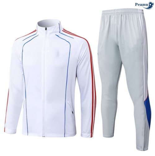 Casaco de Fato de Treino Bayern de Munique Criancas Branco/Cinza/vermelho/azul 2025-2026 Peamu 930