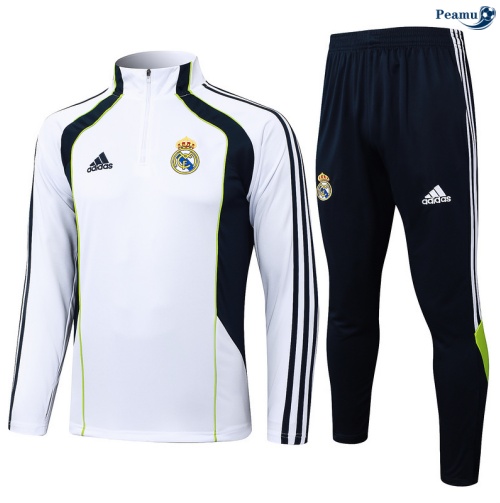 Fato de Treino Real Madrid Criancas Branco/preto/Verde 2025-2026 Peamu 1049