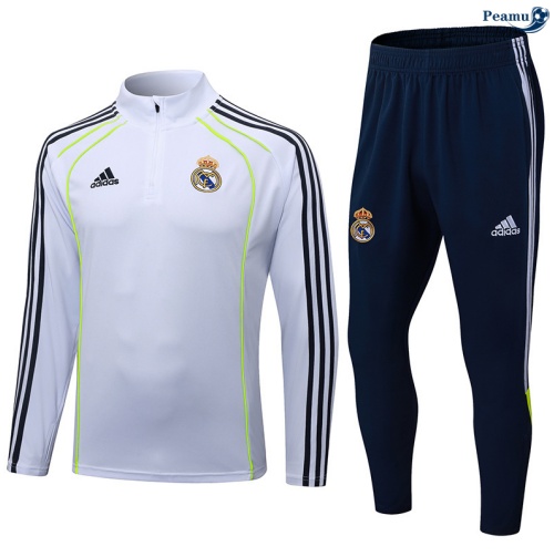 Fato de Treino Real Madrid Criancas Branco/preto 2025-2026 Peamu 1056