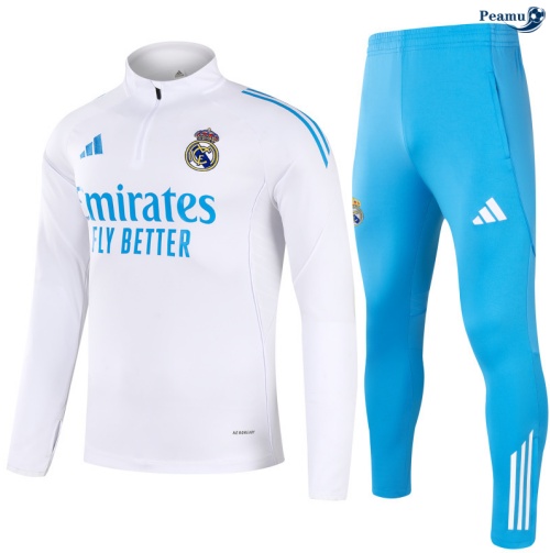 Fato de Treino Real Madrid Criancas Branco/azul 2025-2026 Peamu 1057