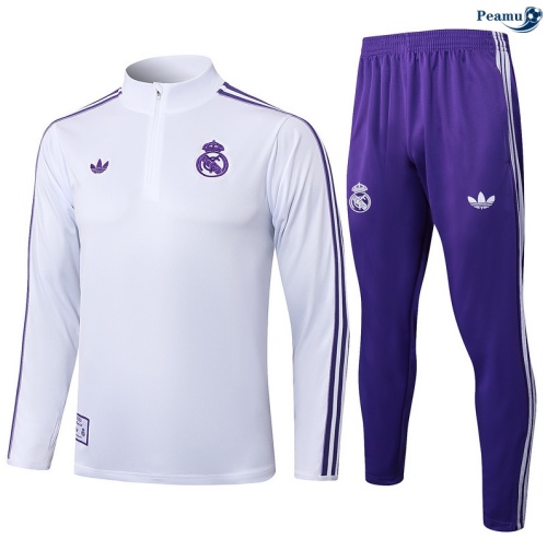 Fato de Treino Real Madrid Criancas Branco/Violeta 2025-2026 Peamu 1060