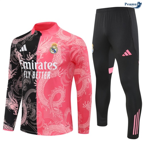 Fato de Treino Real Madrid Criancas preto/rosa 2025-2026 Peamu 1062