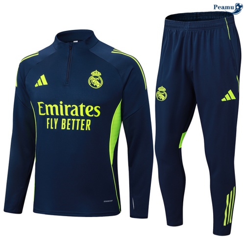 Fato de Treino Real Madrid Criancas preto/amarelo/Verde 2025-2026 Peamu 1074
