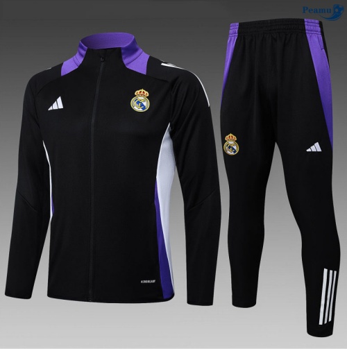 Casaco de Fato de Treino Real Madrid Criancas preto/Violeta 2025-2026 Peamu 1081