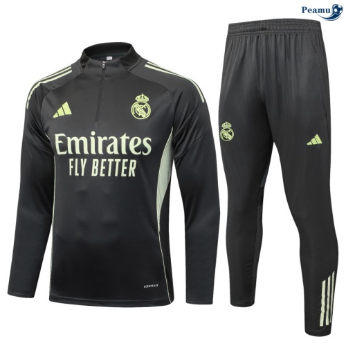 Fato de Treino Real Madrid Criancas Cinza/Verde 2025-2026 Peamu 1087