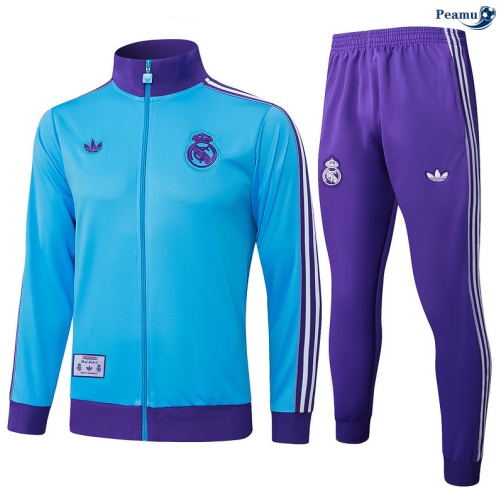 Casaco de Fato de Treino Real Madrid Criancas Azul claro/Violeta 2025-2026 Peamu 1094