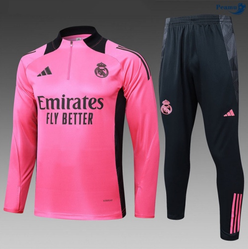 Fato de Treino Real Madrid Criancas rosa/preto 2025-2026 Peamu 1113