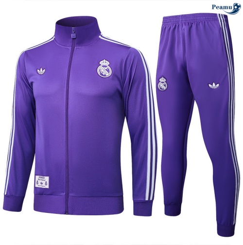 Casaco de Fato de Treino Real Madrid Criancas Violeta/Branco 2025-2026 Peamu 1114