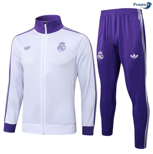 Casaco de Fato de Treino Real Madrid Criancas Violeta/Branco 2025-2026 Peamu 1115