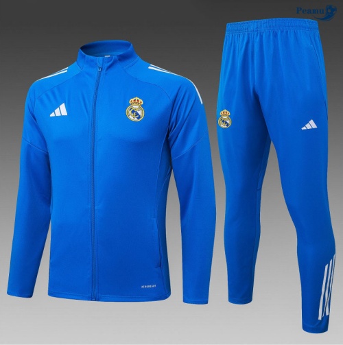 Casaco de Fato de Treino Real Madrid Criancas azul/Branco 2025-2026 Peamu 1117