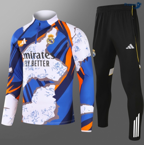 Fato de Treino Real Madrid Criancas Branco/azul/preto 2025-2026 Peamu 1119