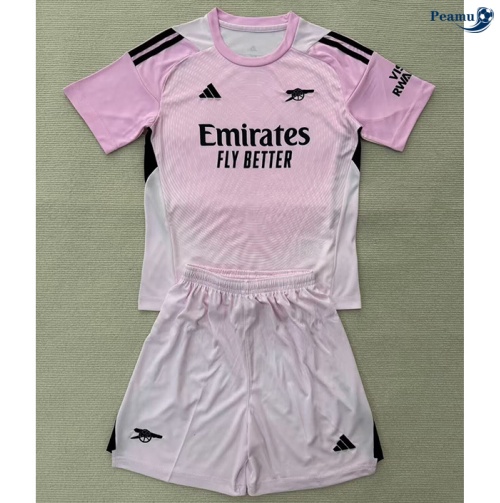 Camisola Futebol Arsenal Crianças Equipamento Goleiro Rosa 2025-2026