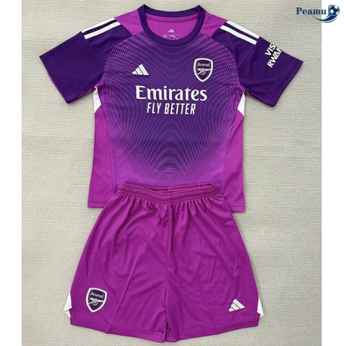 Camisola Futebol Arsenal Crianças Equipamento Goleiro Púrpura 2025-2026