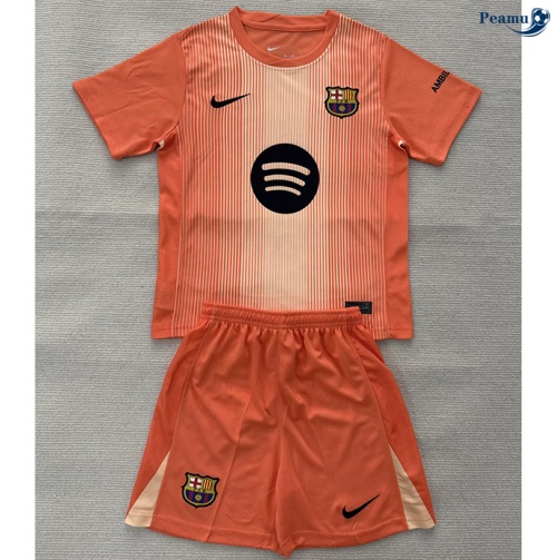 Camisola Futebol Barcelona Crianças Equipamento Goleiro Naranja 2025-2026