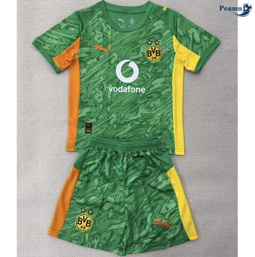 Camisola Futebol Borussia Dortmund Crianças Equipamento Goleiro Verde 2025-2026