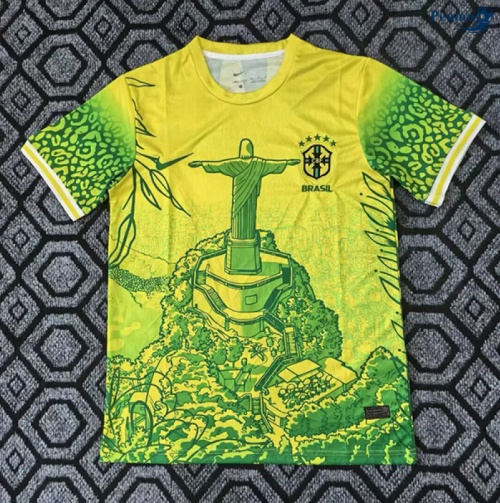 Camisola Futebol Brasil Equipamento Especial Amarillo/Vert 2025-2026