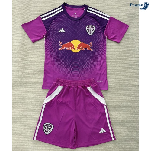 Camisola Futebol Leeds United Crianças Equipamento Goleiro Púrpura 2025-2026