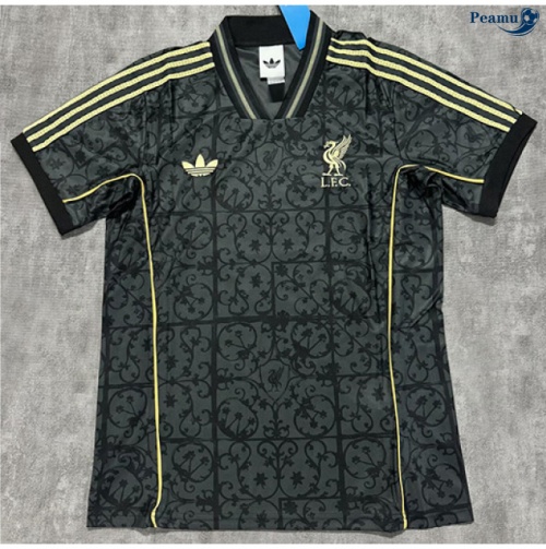 Camisola Futebol Liverpool Equipamento Negro/Doré 2025-2026