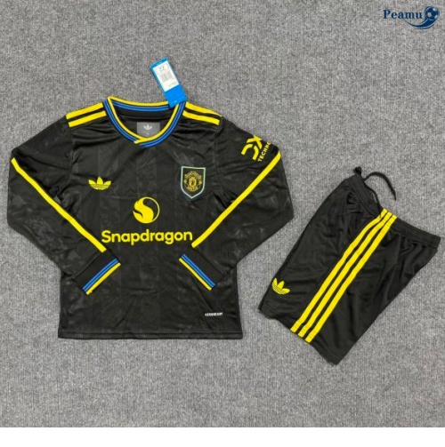 Camisola Futebol Manchester United Crianças Terceiro Equipamento Mangas compridas 2025-2026