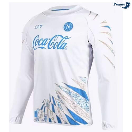 Camisola Futebol Naples Equipamento Pre-Match Mangas compridas Branco 2025-2026