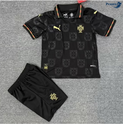 Camisola Futebol Portugal Crianças Alternativa Equipamento Negro 2026-2027