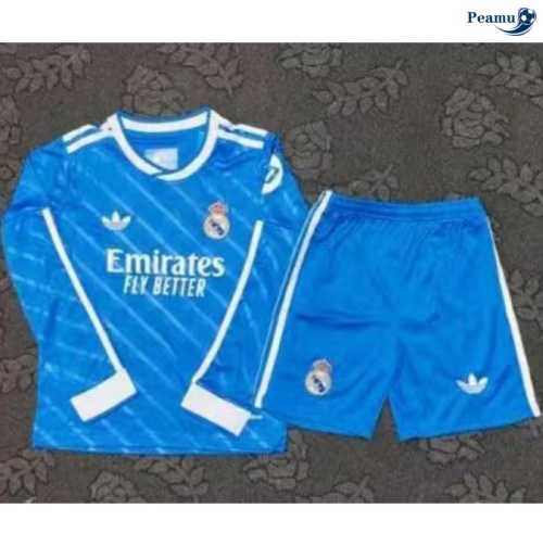 Camisola Futebol Real Madrid Crianças Terceiro Equipamento Mangas compridas 2025-2026